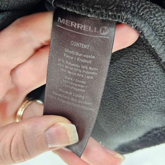 Merrell wool blend hooded jacket xl mens black charcoal gray fleece lined coat - Picture 4 of 5